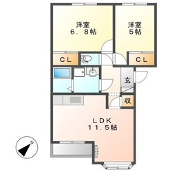 ヴィレッジ川原　東棟の物件間取画像